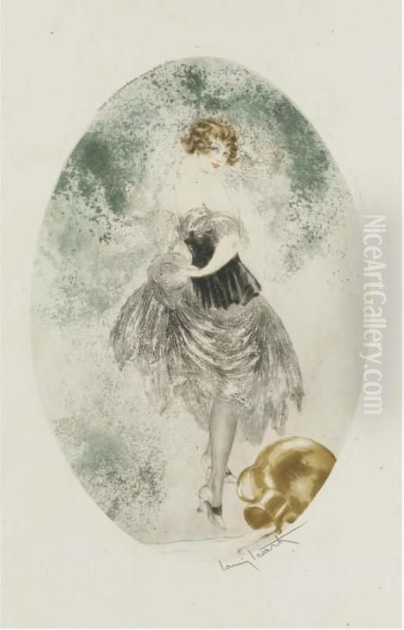 Spilled Jug Of Milk Oil Painting by Louis Icart