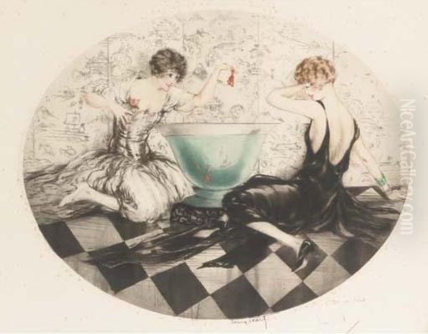 Mischievious Oil Painting by Louis Icart