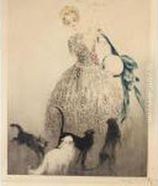 Plate Of Milk (hci 128) Oil Painting by Louis Icart