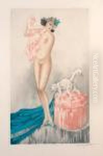 Pink Slip Oil Painting by Louis Icart