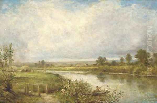 The river crossing Oil Painting by Henry Maidment