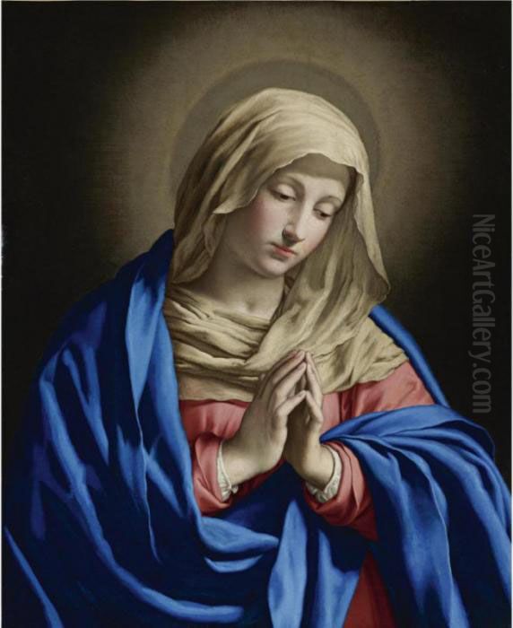 Virgin At Prayer Oil Painting by Giovanni Battista Salvi