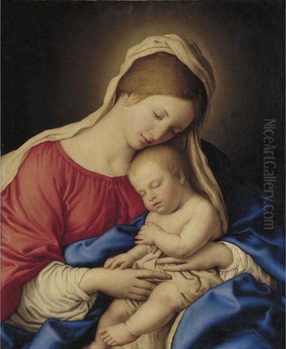 Madonna And Child Oil Painting by Giovanni Battista Salvi
