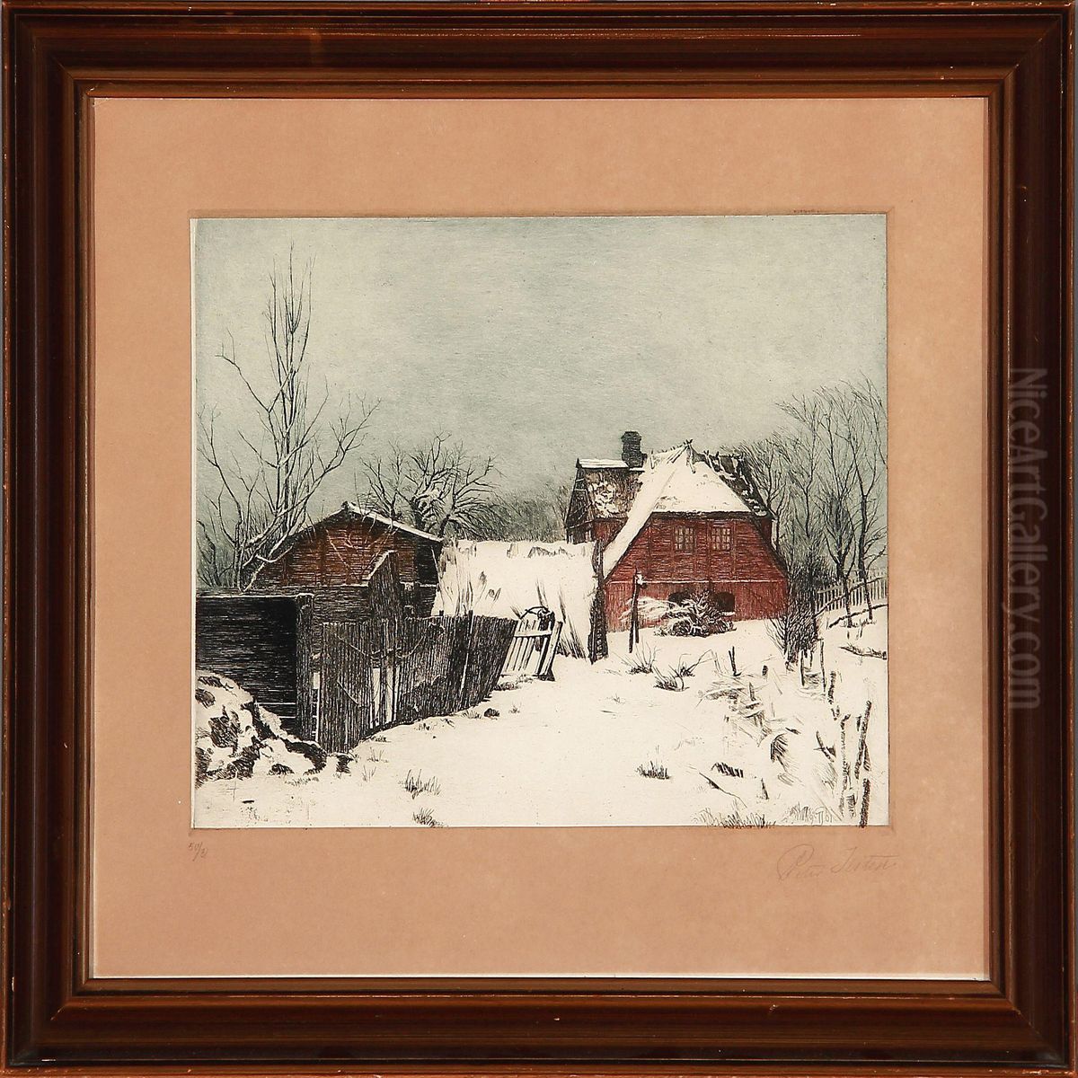 Winter Day At A Farmer House Oil Painting by Peder Vilhelm Ilsted