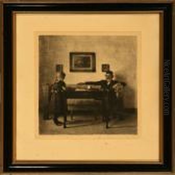 Visiting Grandfather Oil Painting by Peder Vilhelm Ilsted