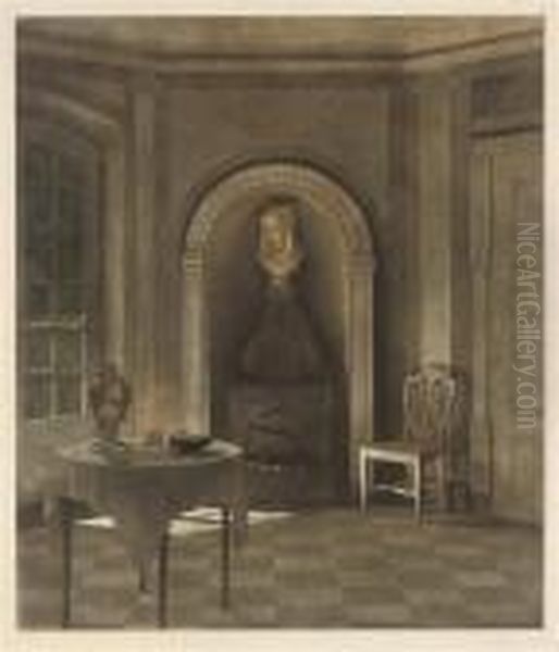 The Dining Room At Liselund (o. & S. 36; L.c. 20) Oil Painting by Peder Vilhelm Ilsted