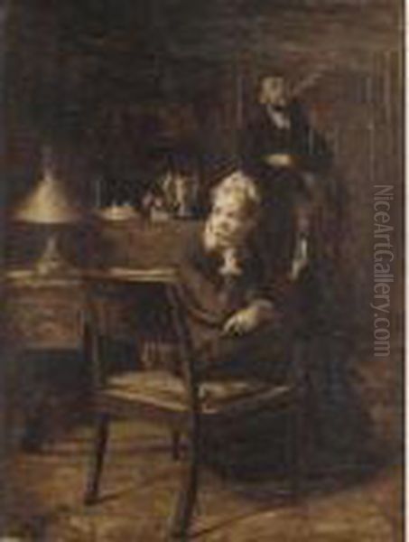 Waiting Oil Painting by Peder Vilhelm Ilsted