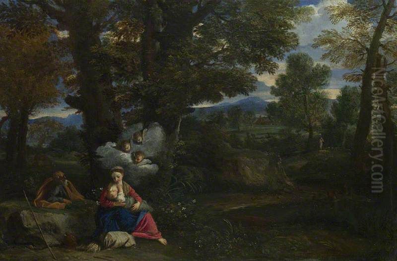 The Rest on the Flight into Egypt Oil Painting by Pier Francesco Mola