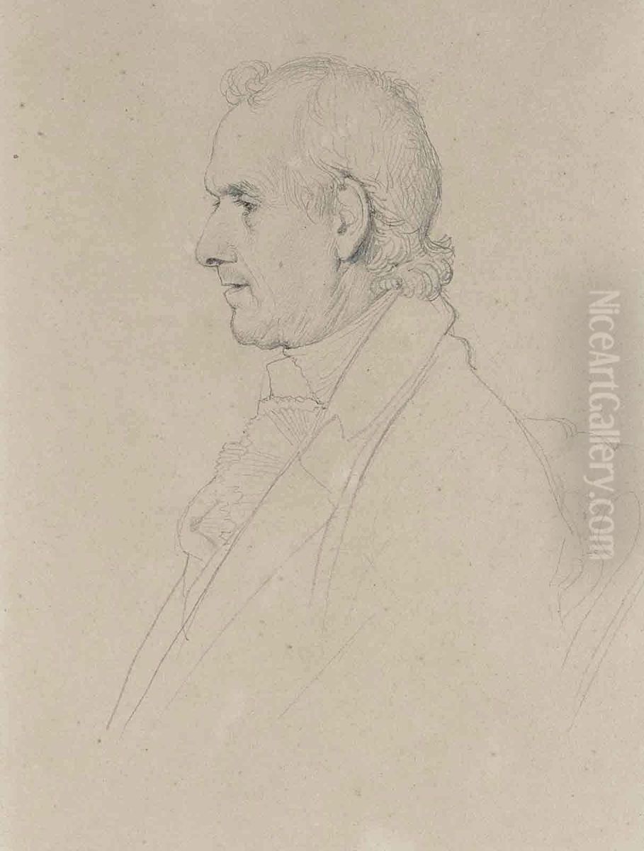 Portrait Of Liborio Bartolini Oil Painting by Jean Auguste Dominique Ingres