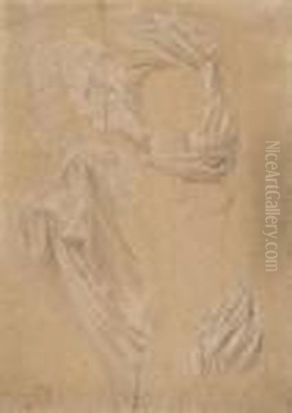 Etude Pour La Figure De Napoleon
 Pour Le Decor Du Salon De L'empereur A L'hotel De Ville De Paris Oil Painting by Jean Auguste Dominique Ingres