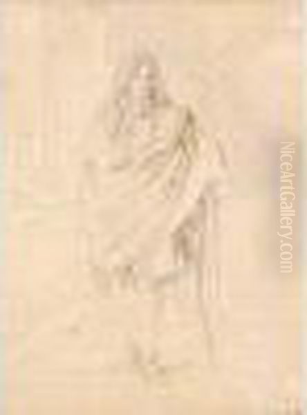 Portrait De Jean Racine, Debout De Face, Dans La Galerie Des Glaces
 Du Chateau De Versailles Oil Painting by Jean Auguste Dominique Ingres