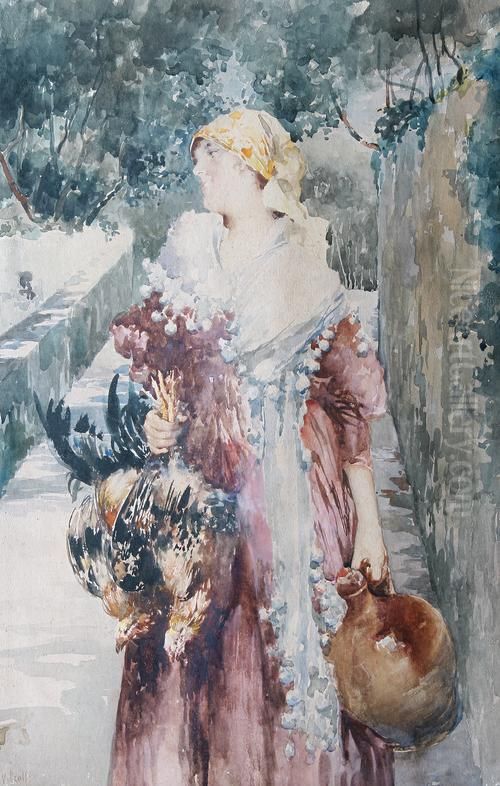 The Shepherdess Oil Painting by Irolli Vincenzo