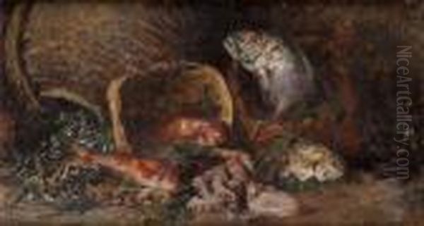 Natura Morta Con Pesci, Polipo E Molluschi Oil Painting by Irolli Vincenzo