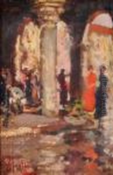 Sotto Il Portico A Venezia Oil Painting by Irolli Vincenzo