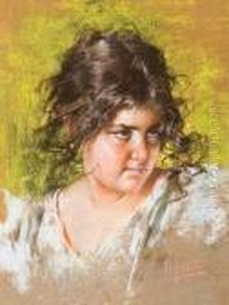 La Popolana Oil Painting by Irolli Vincenzo