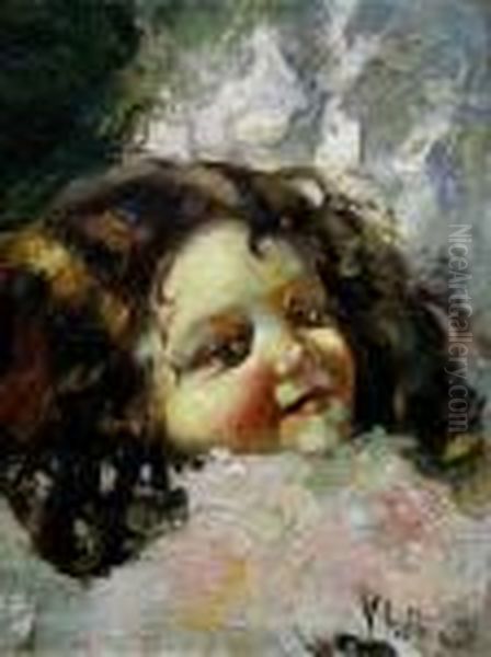 Portrait Of A Young Girl Oil Painting by Irolli Vincenzo