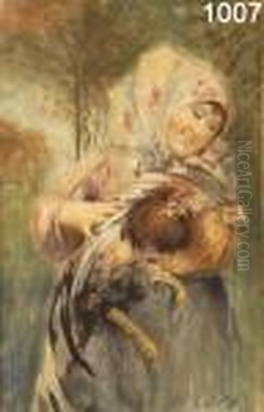 Giovane Contadina Oil Painting by Irolli Vincenzo