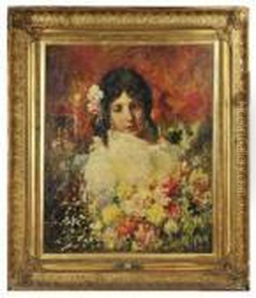 La Belle Napolitaine Oil Painting by Irolli Vincenzo