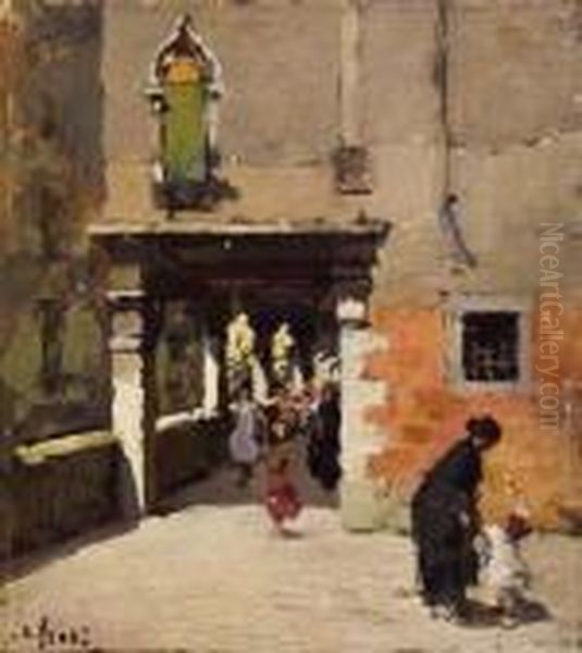 Scena Veneziana Oil Painting by Irolli Vincenzo