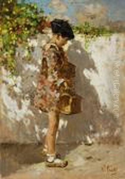 La Scolaretta Oil Painting by Irolli Vincenzo