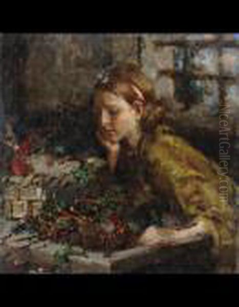 La Figlia Del Pescatore Oil Painting by Irolli Vincenzo