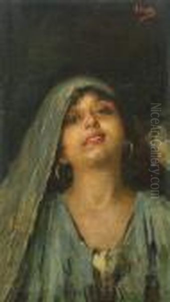 Giovane Popolana Oil Painting by Irolli Vincenzo