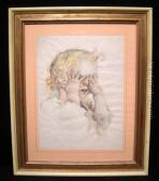 Bimbo Che Si Nasconde Dietro Le Manine Oil Painting by Irolli Vincenzo