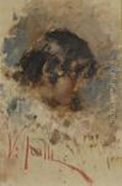 Testa Di Giovane Oil Painting by Irolli Vincenzo