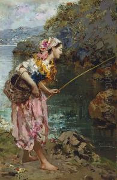The Fishergirl Oil Painting by Irolli Vincenzo