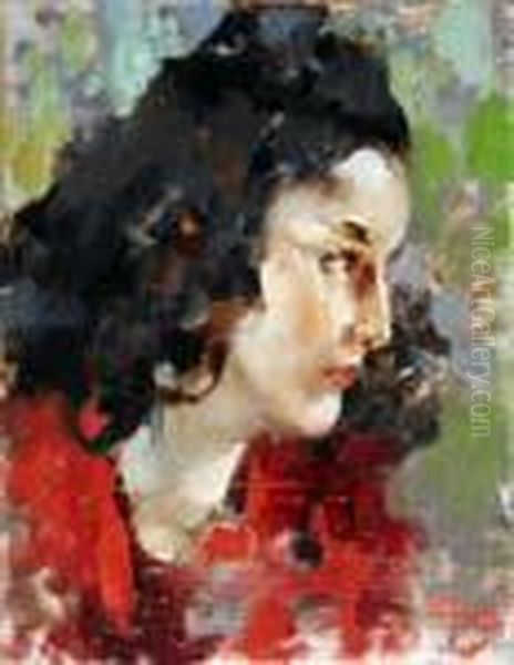 Testina Di Fanciulla Oil Painting by Irolli Vincenzo