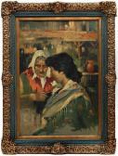 Mujeres En El Mercado. Oil Painting by Irolli Vincenzo