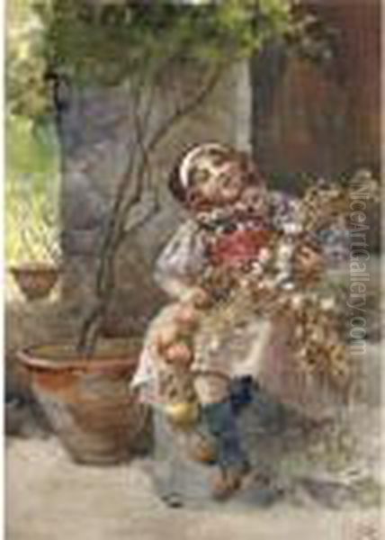 Contadinella Con Le Cipolle Oil Painting by Irolli Vincenzo