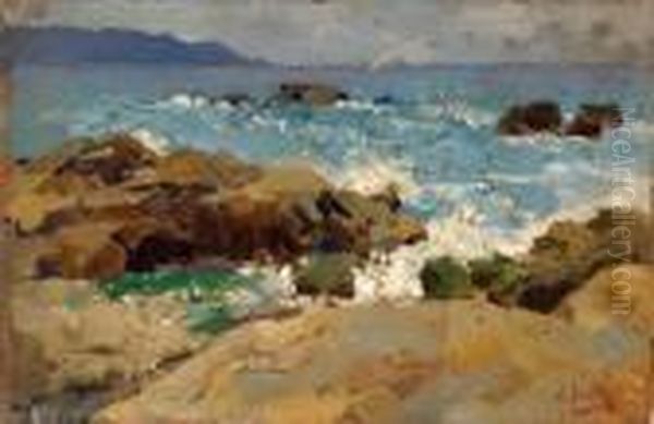 Marina Con Scogli Oil Painting by Irolli Vincenzo