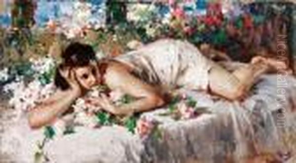 Tra I Fiori Oil Painting by Irolli Vincenzo