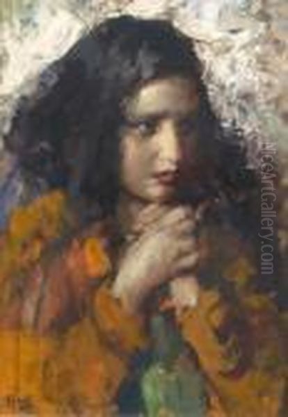 Fanciulla In Preghiera Oil Painting by Irolli Vincenzo