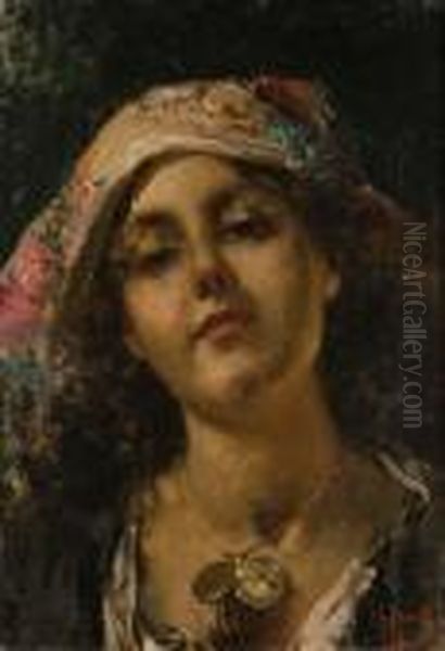 Busto Di Ragazza Oil Painting by Irolli Vincenzo