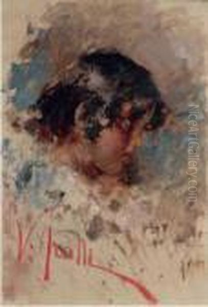 Testa Di Fanciulla Oil Painting by Irolli Vincenzo