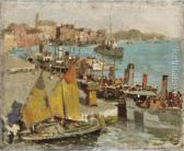 Giardini Di Venezia Dalla Riva Degli Schiavoni Oil Painting by Irolli Vincenzo