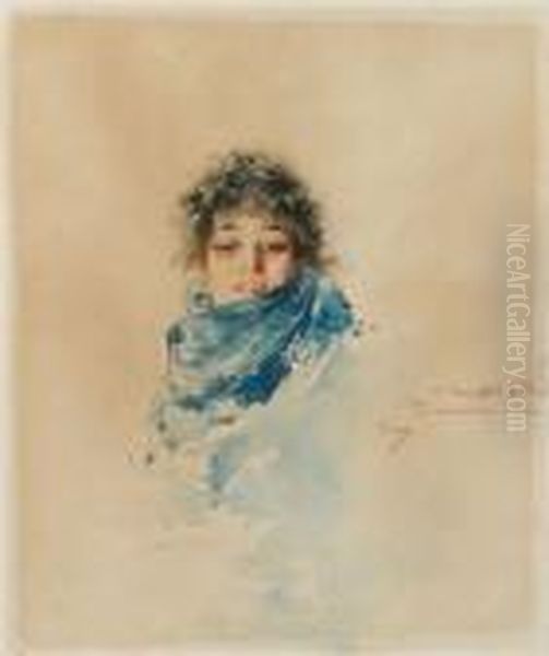 Volto Di Donna Oil Painting by Irolli Vincenzo