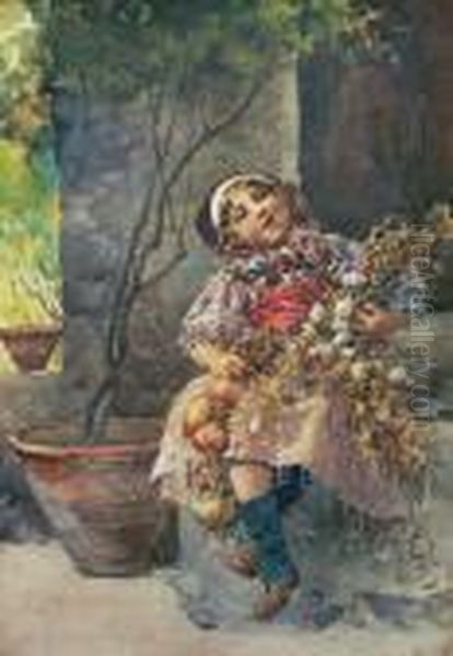 Nina Vendedora Oil Painting by Irolli Vincenzo