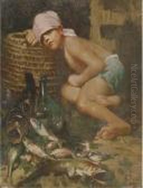 The Young Fisherman Oil Painting by Irolli Vincenzo
