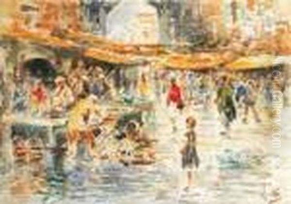 Mercatino Oil Painting by Irolli Vincenzo