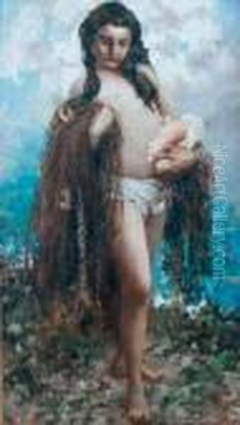 La Figlia Del Pescatore Oil Painting by Irolli Vincenzo