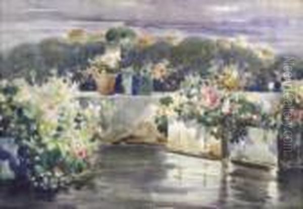 Terrazza Fiorita Oil Painting by Irolli Vincenzo