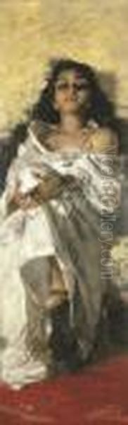 Ragazza Seduta Oil Painting by Irolli Vincenzo