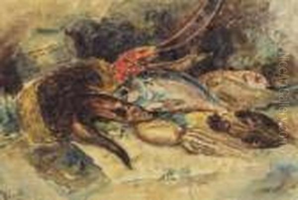 Natura Morta Con Pesci Oil Painting by Irolli Vincenzo
