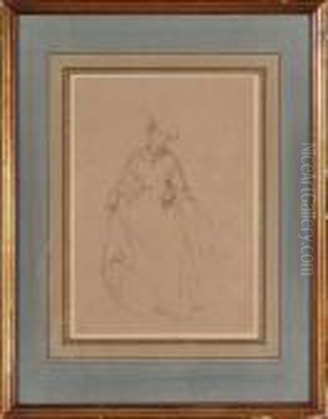 Study Of A Young Lady In Hat Oil Painting by Eugene Isabey