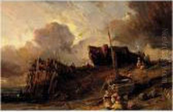 Shelter From The Storm Oil Painting by Eugene Isabey