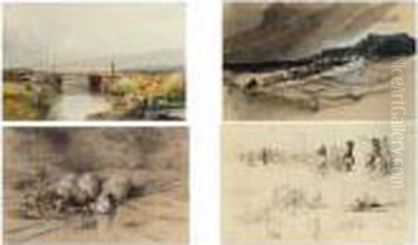 Album De 191 Etudes: Paysages, Marines, Personnages Oil Painting by Eugene Isabey