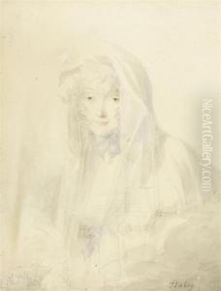 Portrait Of A Young Lady. Oil Painting by Jean-Baptiste Isabey